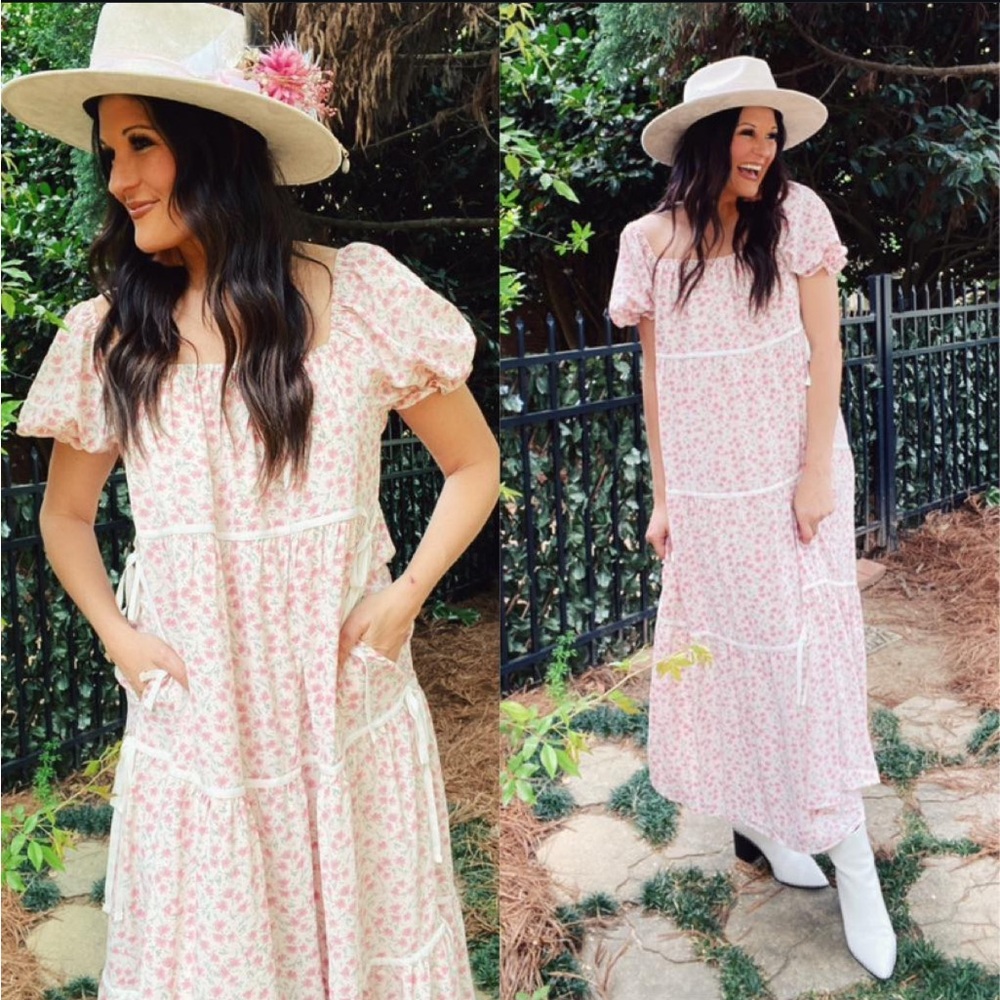 Floral Pink Maxi Dress